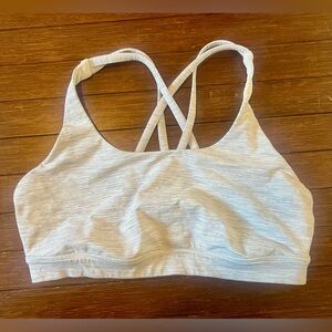 Lululemon Energy Bra Size 10 Space Dye White Silver Spoon Medium Sports Bra